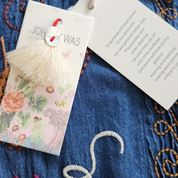 Johnny Was Toni Relaxed Fit Denim Shirt Heavy Embroidery Pear Snap Western XXS - Picture 5 of 15